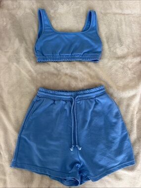 Blue Bralette & Lounge Shorts Set - Women